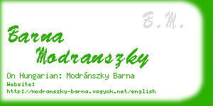 barna modranszky business card
