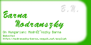 barna modranszky business card